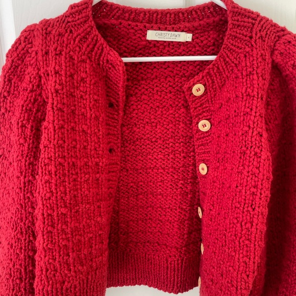 Christy Dawn Nola Cardigan in Crimson - Picture 3 of 5